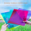 18pcs Colorful Cellophane Handmade,Transparent Translucent Hard Sheet Material, Colorful Plastic Paper A4 Size