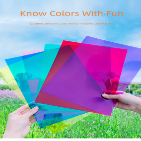 18pcs Colorful Cellophane Handmade,Transparent Translucent Hard Sheet Material, Colorful Plastic Paper A4 Size