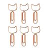 20 Pcs Pink Cat Paper Clips Cute Animal Shaped Bookmarks Pins Office Supplies Metal Document Organizing Paper Clips