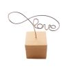 8 Pack Wooden Base Clip Holders Photo Memo Table Number Holder Stand, LOVE Words