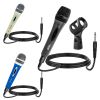 5 Core 3Pcs Dynamic Microphone XLR Audio Cardioid Mic w/ Clip Vocal Karaoke Singing PM 286 WH+BLU+BLK 3PC