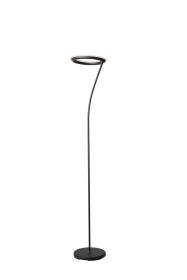 73" Tall Metal Torchiere Floor LED Lamp with Halo design, Matte Black finish