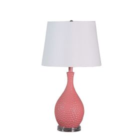 28" Pink Telli Pebble Mid-Century Resin Table Lamp