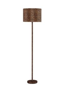 59" Faux Suede Leopard Print Floor Lamp