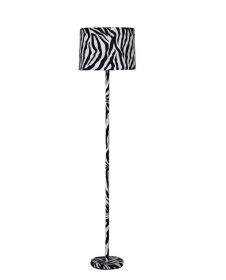 59" Faux Suede Zebra Print Floor Lamp