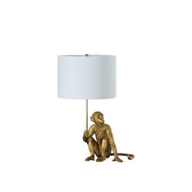 25.50" In Golden Monkey Holding Polyresin Table Lamp