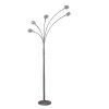 80" Avery 5 Arm Aluminum Chrome Led Semi Arc Floor Lamp