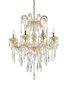 35" Tall" Luminere" 8 LED Light Chandelier with Crystals, Matte Gold and Crystal