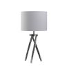 26.25" In Mid Century Birgit Led Acrylic Tapered Legs Silver Metal Table Lamp