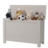 Kids Wooden Toy Box, Wide Toy Storage Organizer, Toy Chest with Safety Hinged Lid for Kids, Children's Furniture Large Trunk for Boys and Girls Age 3+