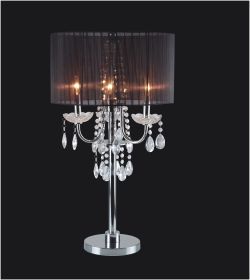 29.5"H BLACK/CHROME CRYSTAL INSPIRED TABLE LAMP (1PC/CTN) (1.58/9.10)