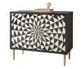 Art Deco Accent Cabinet - Modern Elegance, Kaleidoscope Design - Adjustable Shelves, Brass Legs