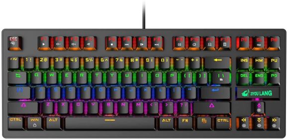 60Percent Mechanical Gaming Keyboard Type C LED Backlit Wired 88 Key For PC Laptop MAC