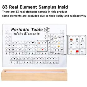 Periodic Table With 83 Kinds Of Real Elements Inside, Acrylic Periodic Table Of Elements Samples, Easy To Read, Creative Gifts For Science Lovers And