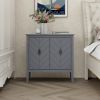 2 Door Wooden Cabinets, Gray Wood Cabinet Vintage Style Sideboard for Living Room Dining Room Office