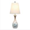 Seashell Mosaic Look Table Lamp with Cream Fabric Shade