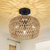 Rattan Semi Flush Mount