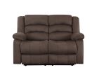 Global United Transitional Microfiber Fabric Upholstered Loveseat