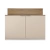 Jaz 36 Inch Handcrafted Wood Accent Cabinet Console; 2 Doors; Raised Panel; Beige; Walnut