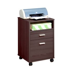 Mobile Storage File Cabinet; Dark Brown