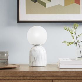 [Only support Drop Shipping Buyer] Nelia Frosted Glass Globe Resin Table Lamp