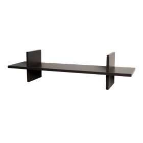 Contemporary Wooden Wall Shelf with Spacious Display; Espresso Brown