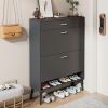 Shoe Cabinet ; Shoe storage shelves; Grey