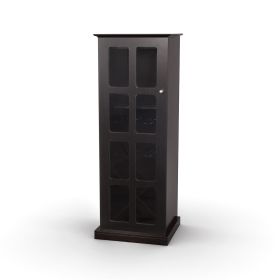 Atlantic Windowpane Wood Wine Cabinet in Espresso