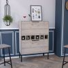 Winthrop 6-Bottle Rectangle Bar Cabinet Light Grey