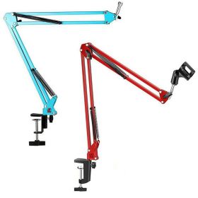 5Core Microphone Mic Suspension Boom Scissor Arm Desk Stand Mount Holder 2Pc MS ARM BLU+RED