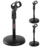 5Core 3Pcs Premium Desktop Microphone Stand Mini Round Base w/ Foldable Mic Clip MS RBS 3PK