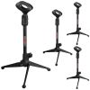 5 Core 4 Pcs Adjustable Desktop Microphone Stand Mini Tripod Tabletop Foldable Mic Clip MS MINI TRI BLK 4PCS