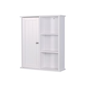 Wall Mount Medicine Cabinet with a Door; Wooden Bathroom Storage Cabinet with Adjustable Shelf