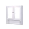 Wall Mounted Bathroom Cabinet with 2 Mirror Doors and Adjustable Shelf