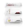 Altai Floating Wall Decor Wall Mounted Rustic Decorative Hanging Metal Bracket Triple Shelfs for Books; White/Chrome