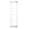 One Door Glass Cabinet Glass Display Cabinet with 4 Shelves; White