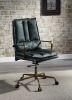 Tinzud Office Chair in Dark Green Top Grain Leather 93166