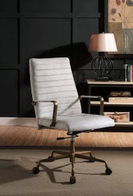 Duralo Office Chair in Vintage White Top Grain Leather 93168