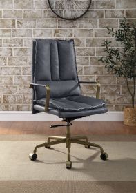 Tinzud Office Chair; Gray Leather 93165