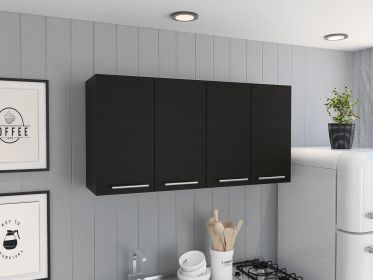 120 Wall Cabinet; Four Doors; Two Cabinets; Two Shelves -Black