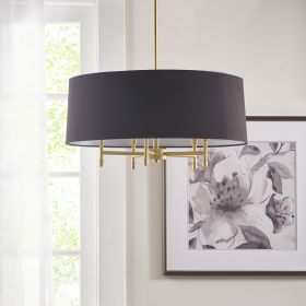 [Only support Drop Shipping Buyer] Presidio 5-Light Black Drum Shade Chandelier