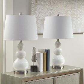 [Only support Drop Shipping Buyer] Covey Curved Glass Table Lamp; Set of 2