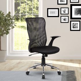 Techni Mobili Medium Back Mesh Assistant Office Chair; Black