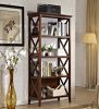 4 Tier Bookcases; 67&lsquo;&rsquo; Bookshelf with Sturdy Solid Frame; Shelves for Home and Office Organizer; Walnut