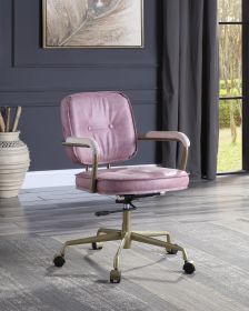 Siecross Office Chair in Pink Top Grain Leather OF00400