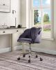 Rowse Office Chair in Dark Gray Velvet &amp; Chrome Finish OF00118