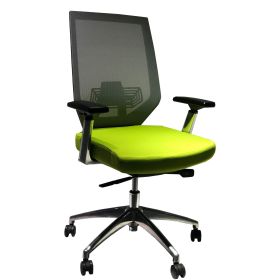 Adjustable Mesh Back Ergonomic Office Swivel Chair with Padded Seat and Casters; Green and Gray