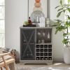 JHX Single door wine cabinet with 16 wine storage compartments (Gray; 31.50" W*13.78" D*35.43" H)