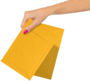 Pack of 25 Gold Kraft Bubble Padded Envelopes 4 x 7. Kraft Bubble Peel and Seal Envelopes. Yellow Kraft Bubble Mailers 4x7. Shipping Bags for Mailing;