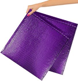 Metallic Purple Bubble Mailers 15 x 17; Poly Padded Envelopes Pack of 10; Self Adhesive Padded Shipping Envelopes; Peel and Seal Mail Bubble Envelopes